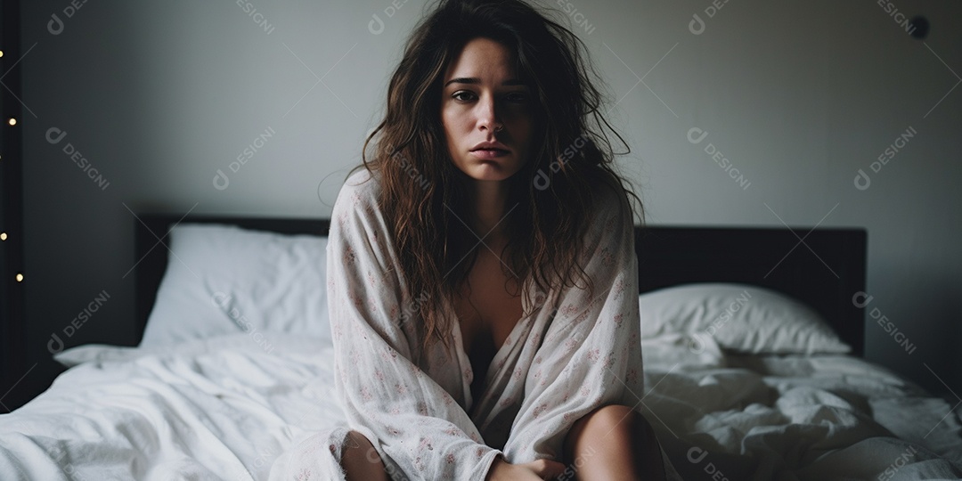 Uma mulher que sofre de depressão