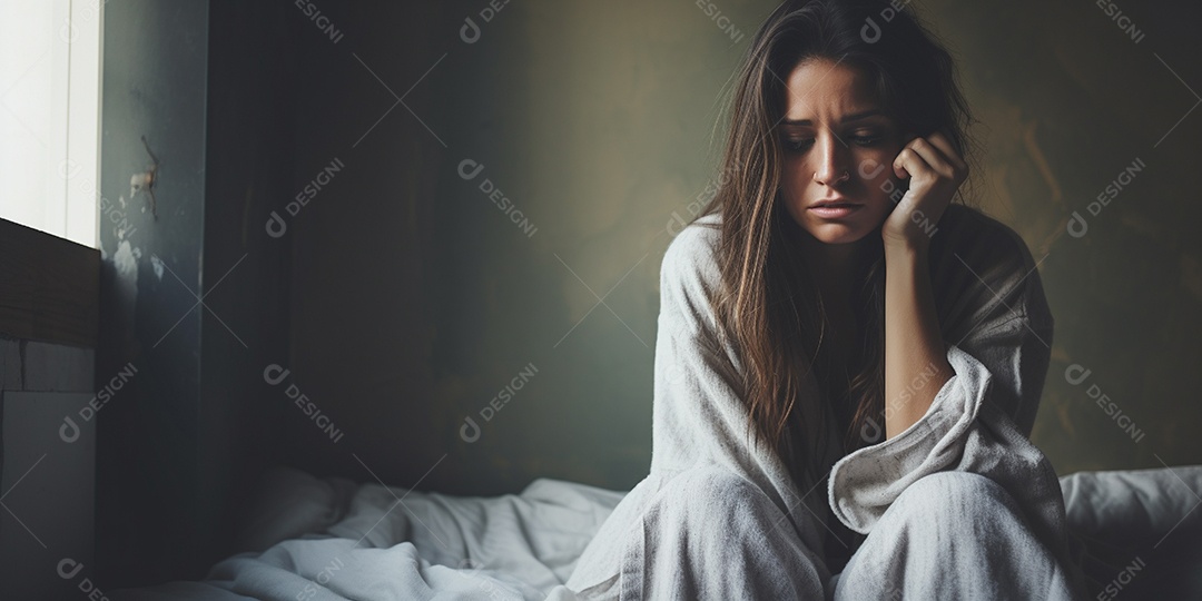 Uma mulher que sofre de depressão