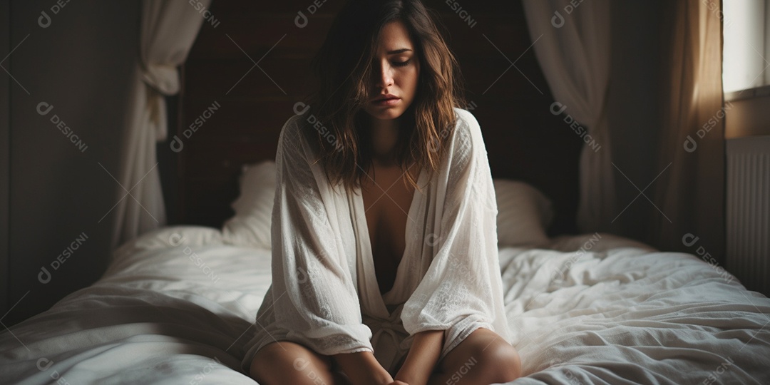 Uma mulher que sofre de depressão