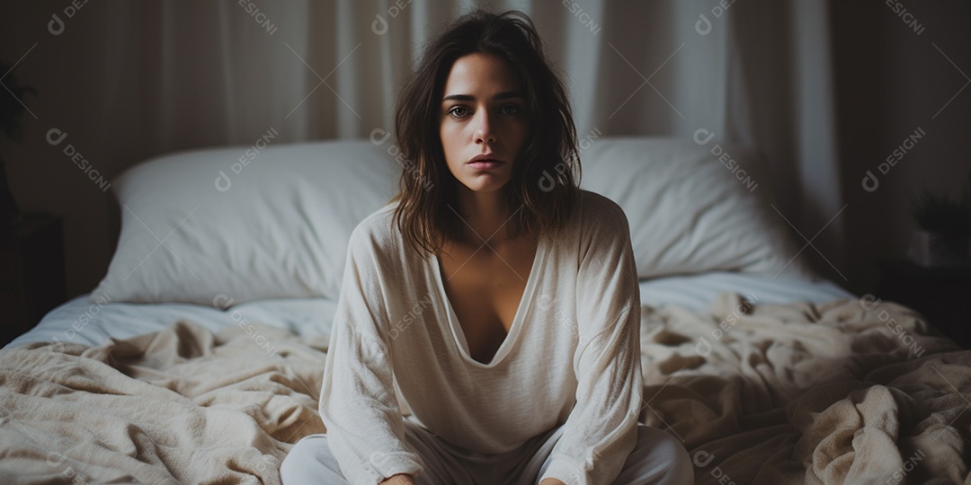 Uma mulher que sofre de depressão