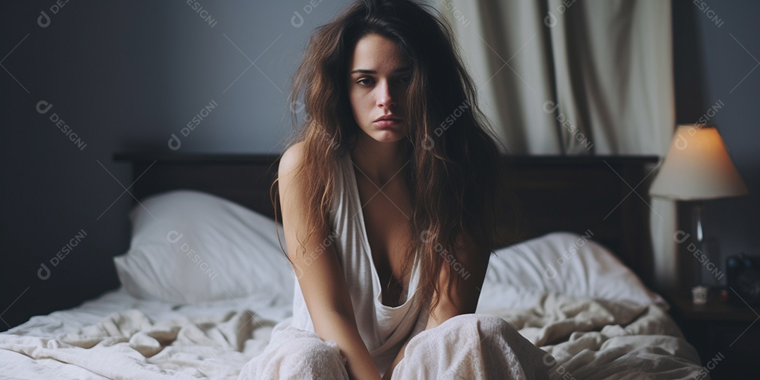 Uma mulher que sofre de depressão