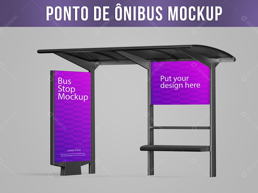 Mockup Ponto De Ônibus PSD Editável