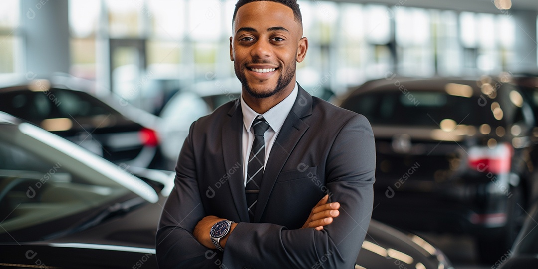 Vendedora de carros negra em concessionárias de automóveis