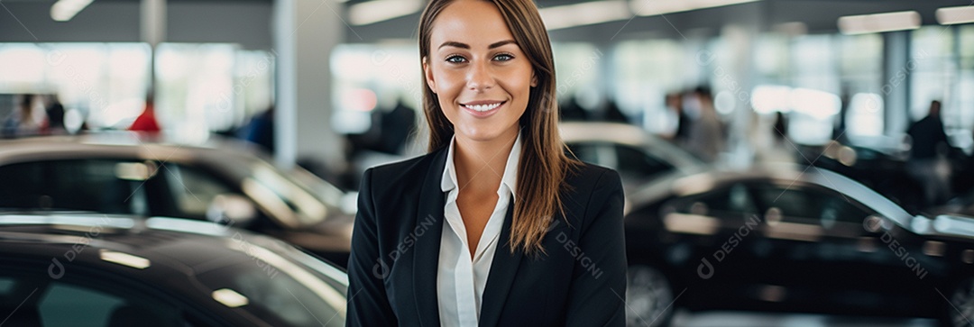 Vendedora de carros negra em concessionárias de automóveis