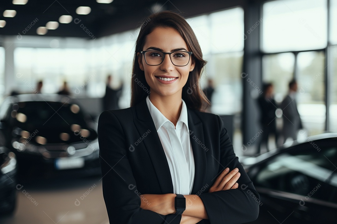 Vendedora de carros negra em concessionárias de automóveis