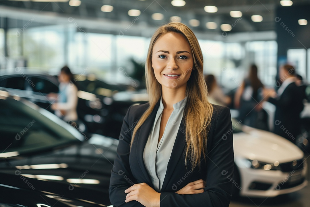Vendedora de carros negra em concessionárias de automóveis