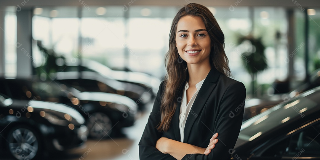 Vendedora de carros negra em concessionárias de automóveis