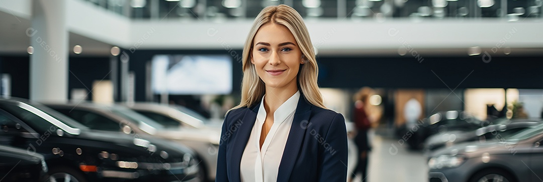 Vendedora de carros negra em concessionárias de automóveis