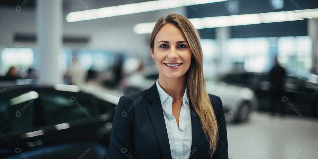 Vendedora de carros negra em concessionárias de automóveis