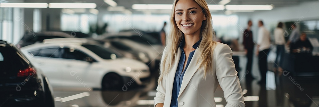Vendedora de carros negra em concessionárias de automóveis