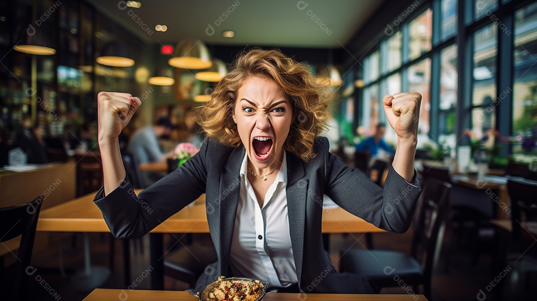 Empresária comemorando descontroladamente