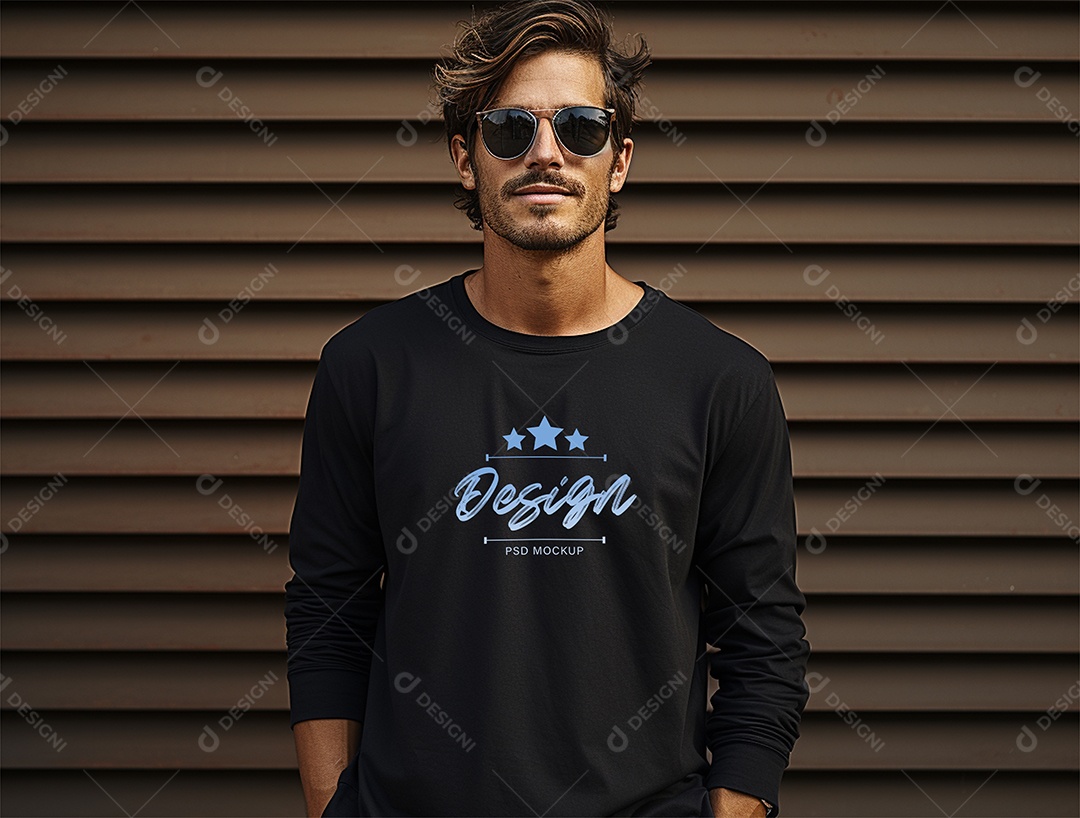 Mockup Camiseta Manga Longa PSD Editável