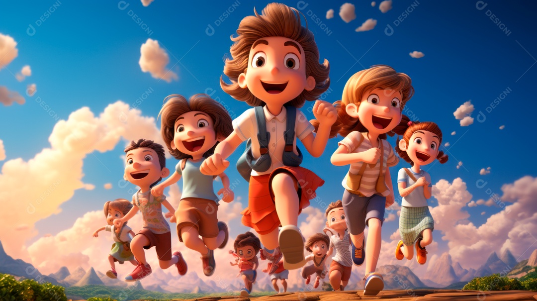 Dia Nacional da Criança 12 de outubro estilo desenho.