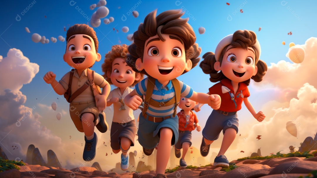 Dia Nacional da Criança 12 de outubro estilo desenho.