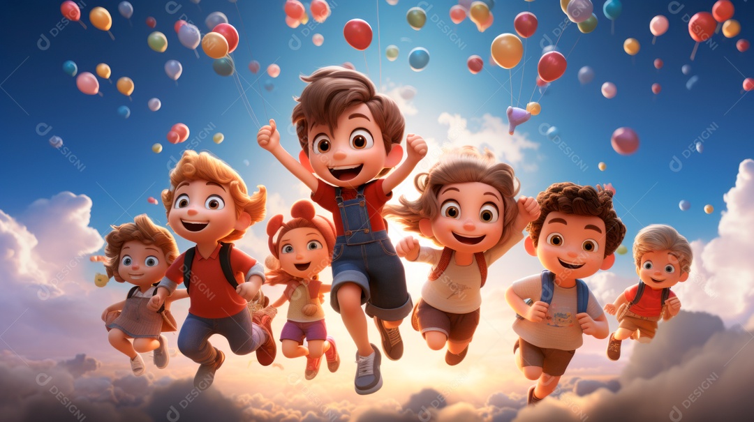 Dia Nacional da Criança 12 de outubro estilo desenho.