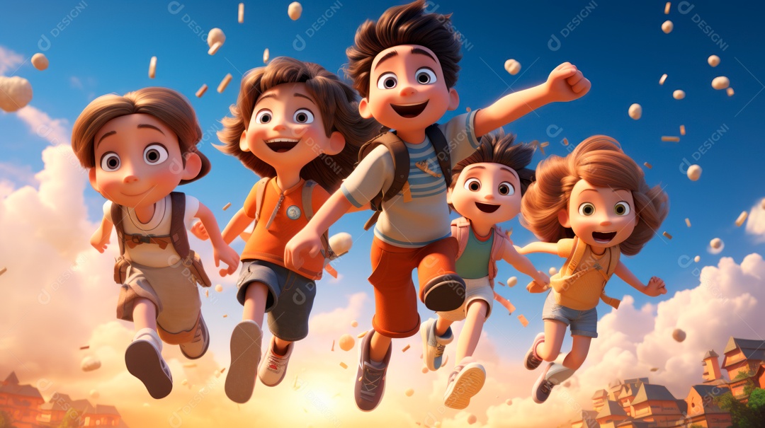 Dia Nacional da Criança 12 de outubro estilo desenho.