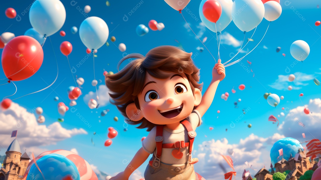 Dia Nacional da Criança 12 de outubro estilo desenho.