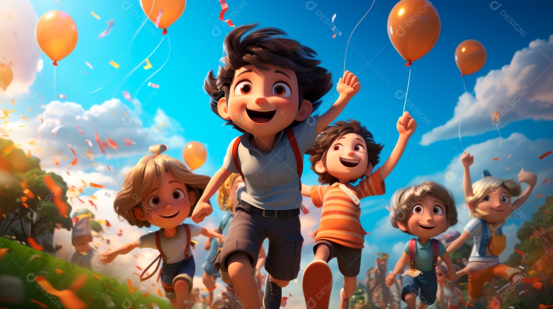 Dia Nacional da Criança 12 de outubro estilo desenho.