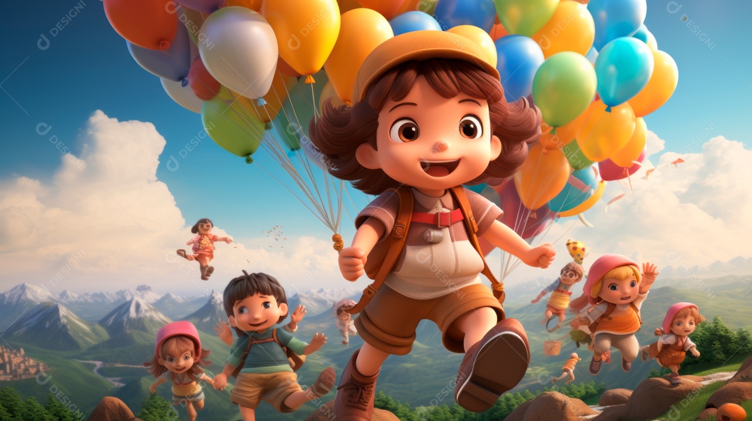 Dia Nacional da Criança, 12 de outubro, estilo cartoon 3D Generative AI (34).