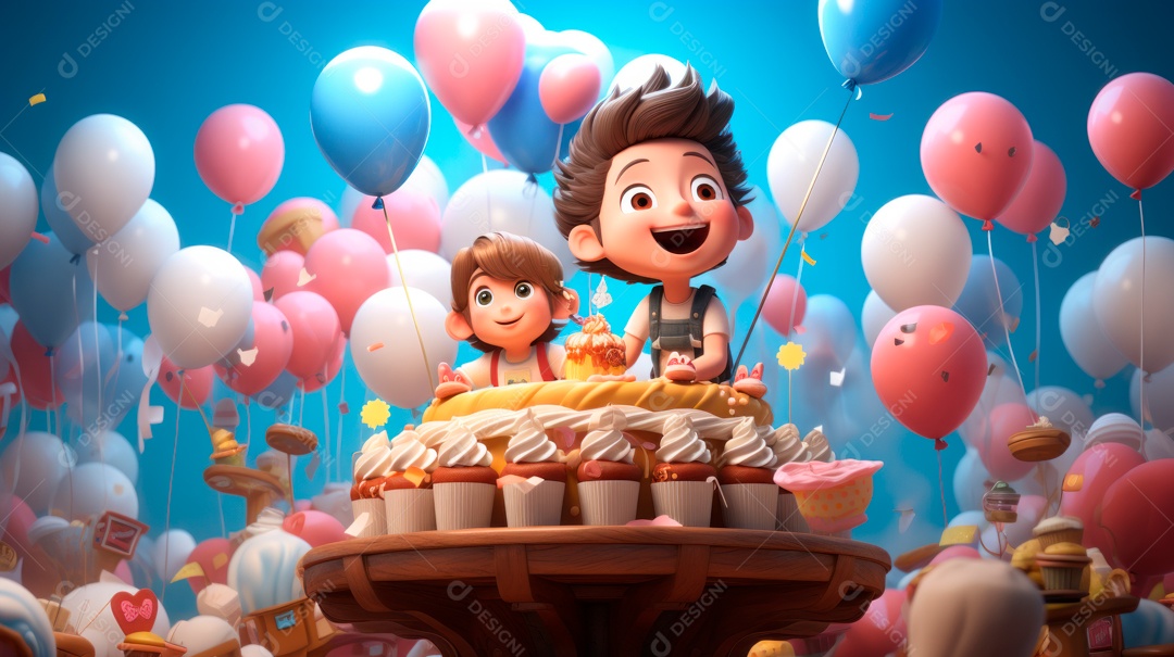 Dia Nacional da Criança 12 de outubro estilo desenho.