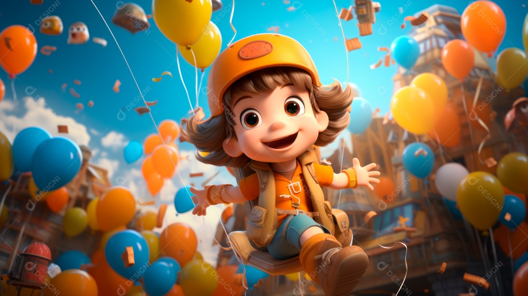 Dia Nacional da Criança 12 de outubro estilo desenho.