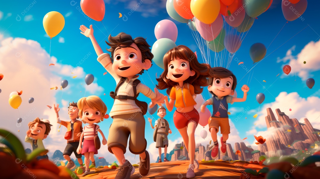 Dia Nacional da Criança 12 de outubro estilo desenho.