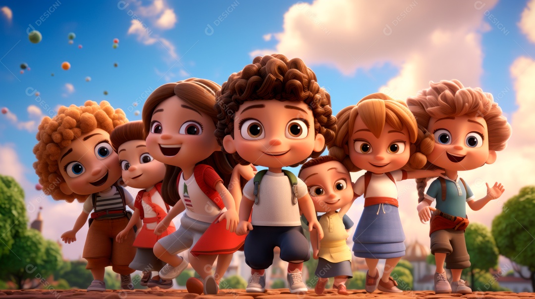 Dia Nacional da Criança 12 de outubro estilo desenho.