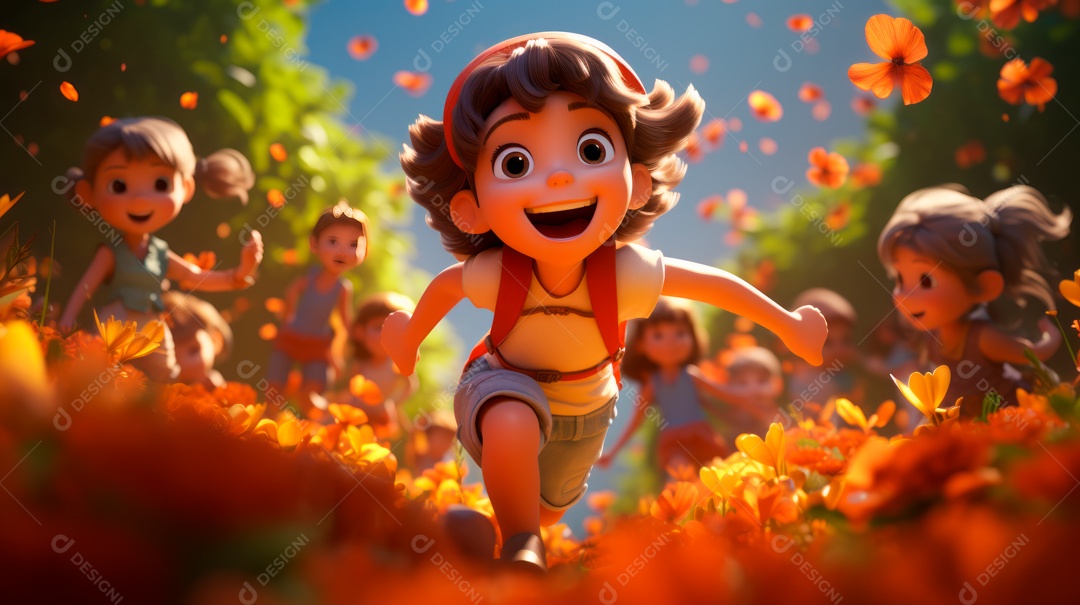 Dia Nacional da Criança 12 de outubro estilo desenho.