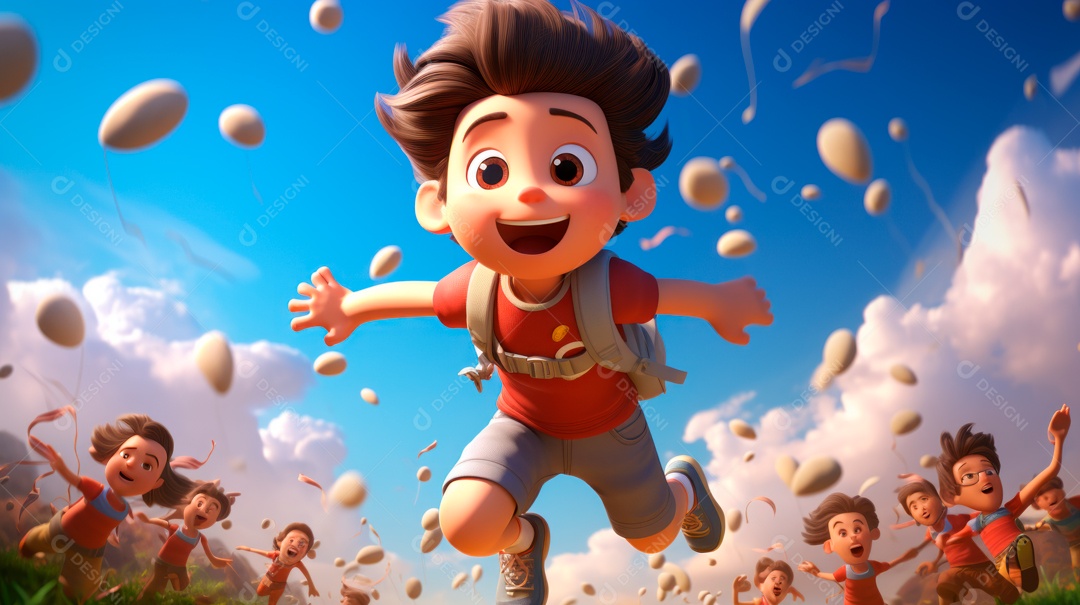 Dia Nacional da Criança 12 de outubro estilo desenho.