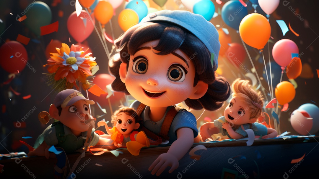 Dia Nacional da Criança 12 de outubro estilo desenho.