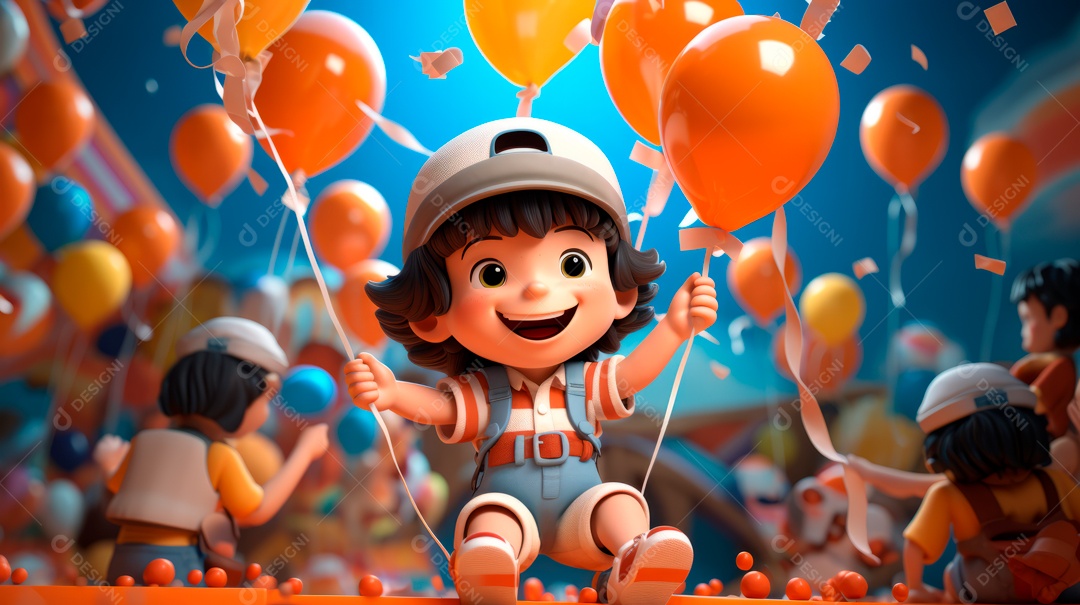 Dia Nacional da Criança 12 de outubro estilo desenho.