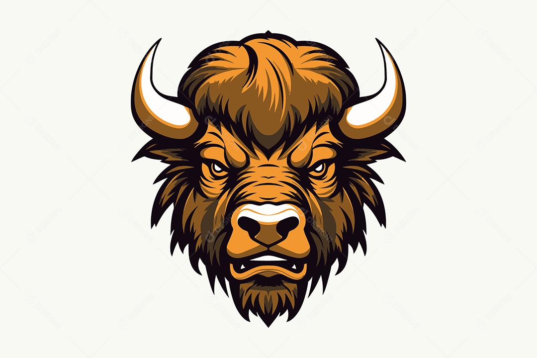 Touro Mascote Ilustração Vetor EPS + AI