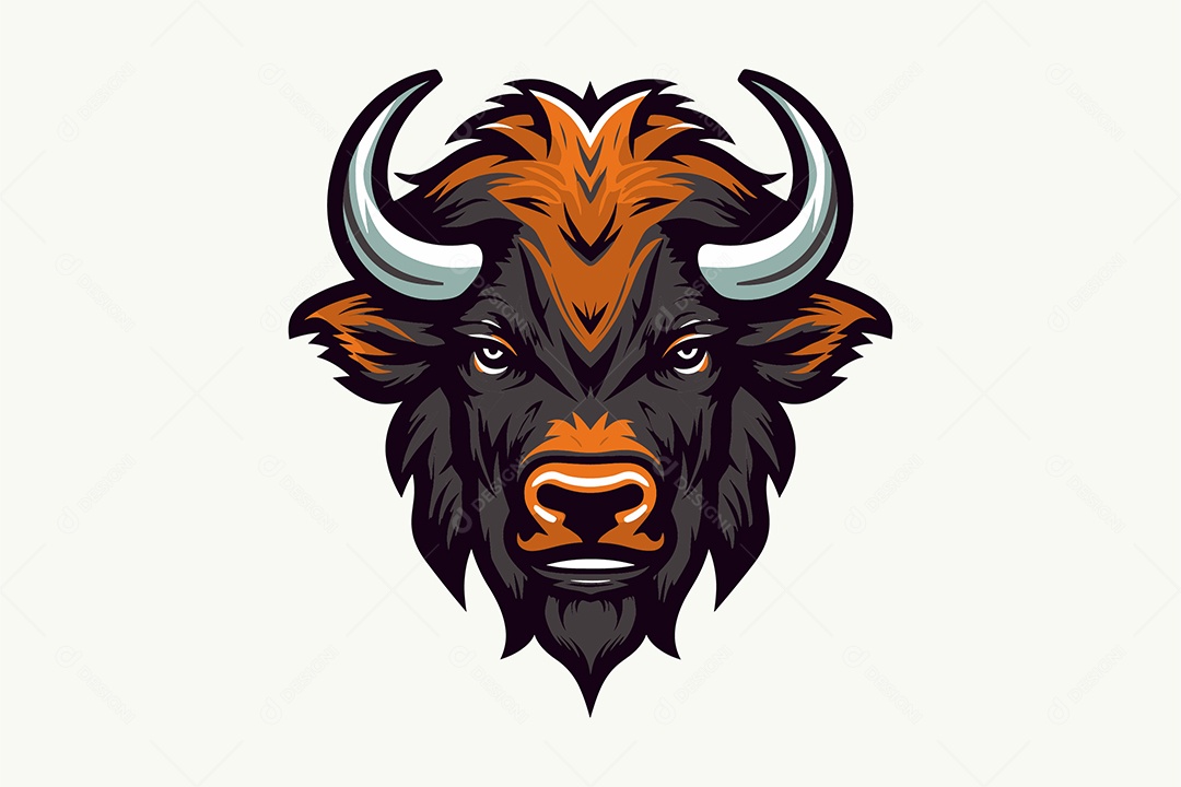 Touro Mascote Ilustração Vetor EPS + AI