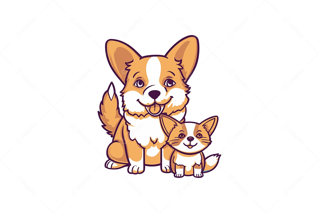 Cachorros e Filhotes Ilustração Vetor EPS + AI