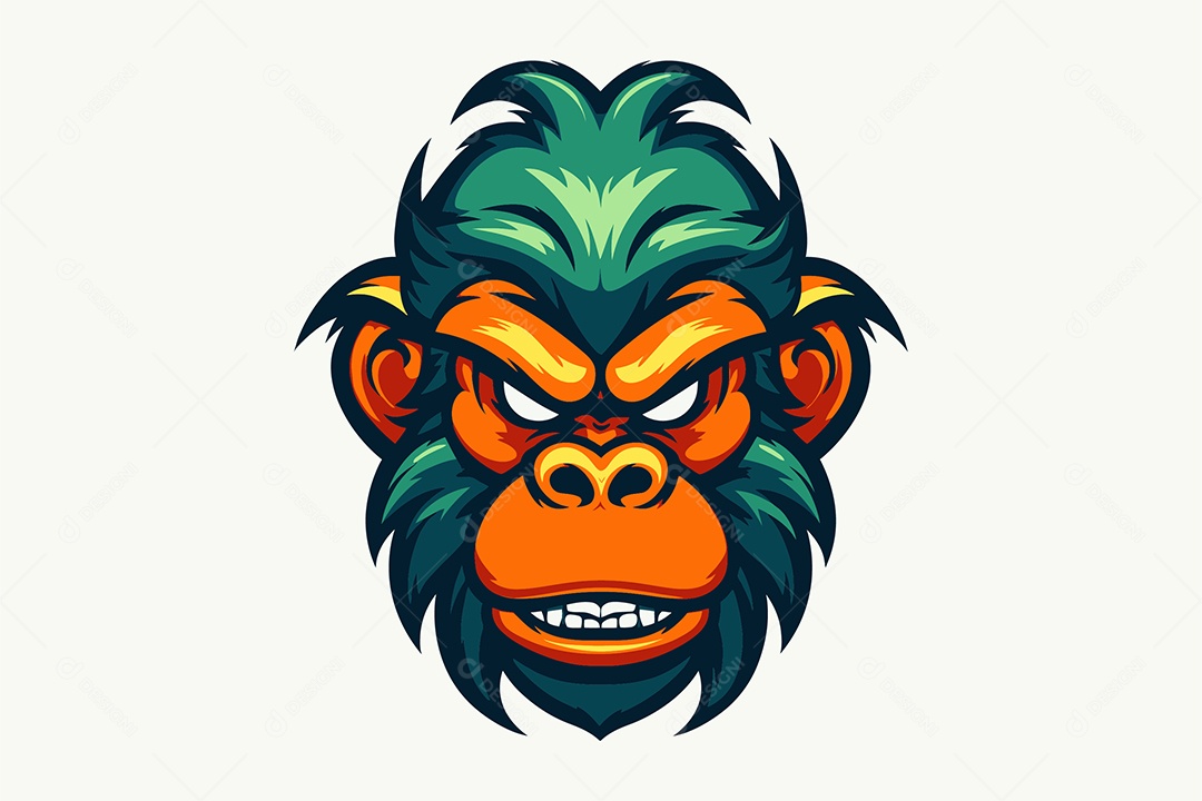 Macaco Mascote Ilustração Vetor EPS + AI