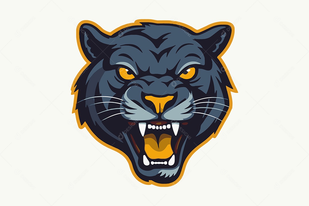 Pantera Negra Mascote Ilustração Vetor EPS + AI
