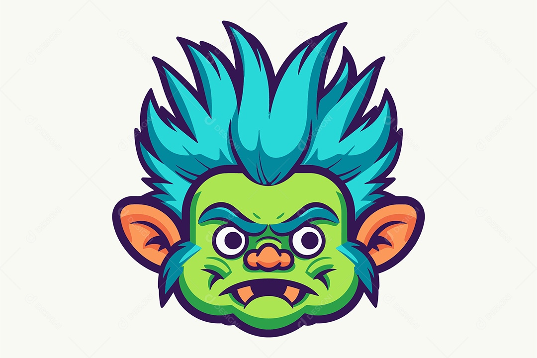 Mostro Mascote Ilustração Vetor EPS + AI