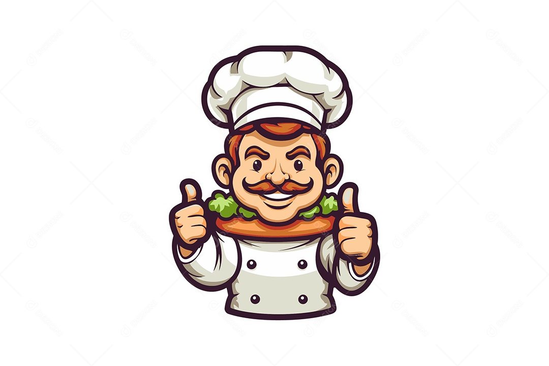 Cozinheiro Chefe Personagem Ilustração Vetor EPS + AI