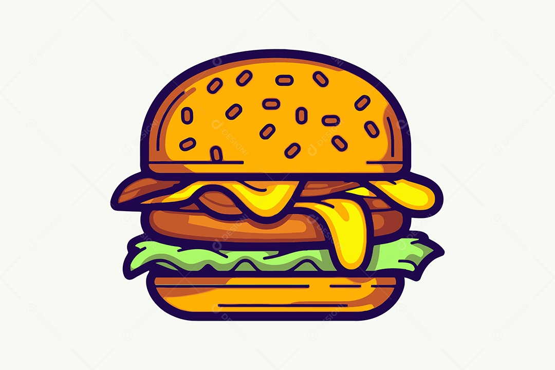 Hamburguer Ilustração Vetor EPS + AI