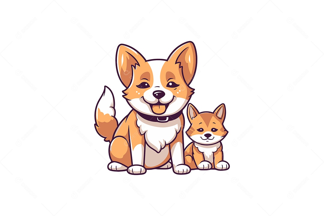 Cachorros Ilustração Vetor EPS + AI