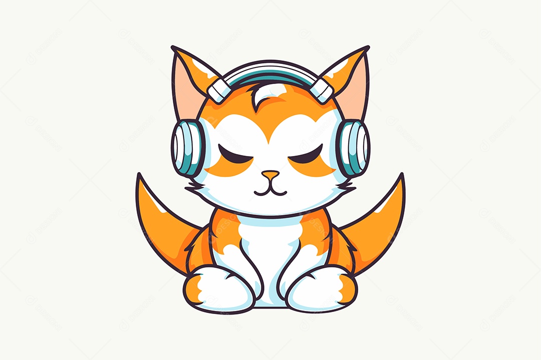 Gato Mascote Ilustração Vetor EPS + AI
