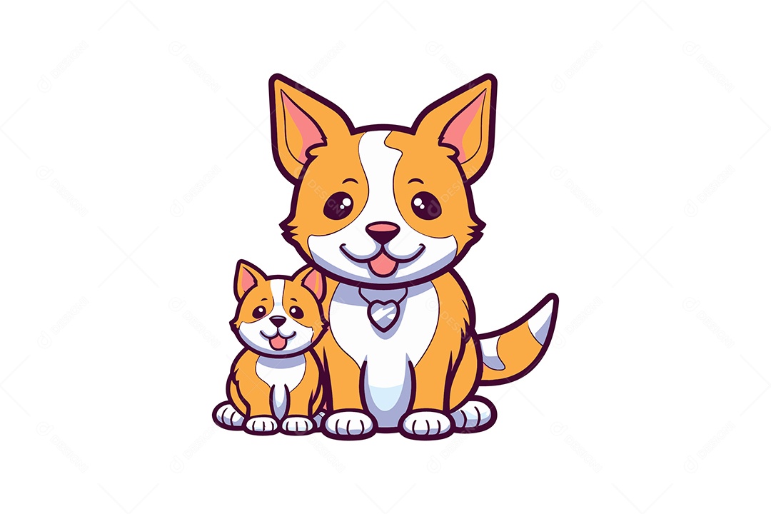 Cachorros Ilustração Vetor EPS + AI