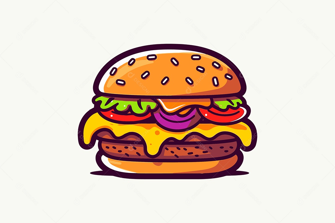 Hamburguer Ilustração Vetor EPS + AI
