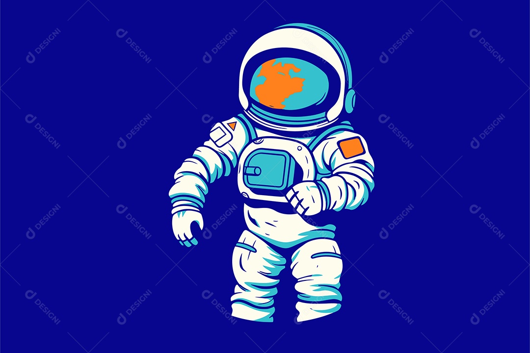 Astronauta Ilustração Vetor EPS + AI