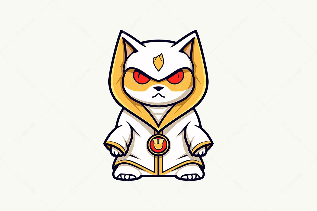 Gato Mascote Ilustração Vetor EPS + AI