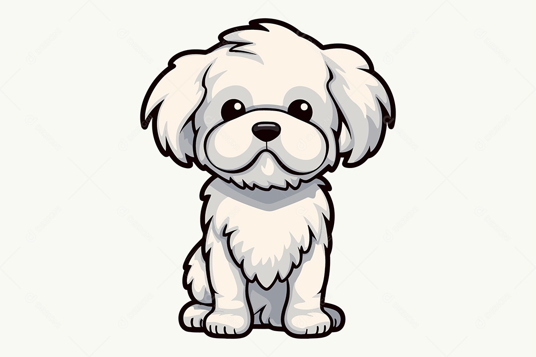Cachorro Branco Ilustração Vetor EPS + AI