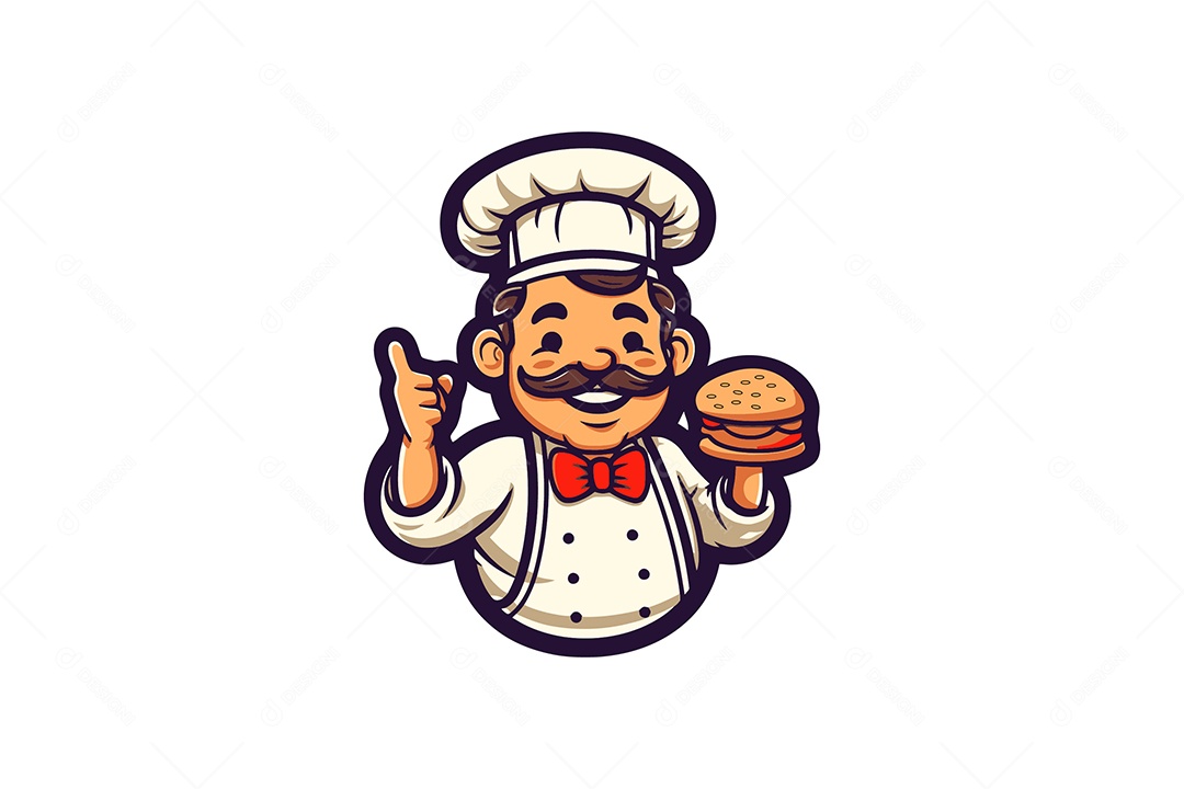 Cozinheiro Chefe Personagem Ilustração Vetor EPS + AI