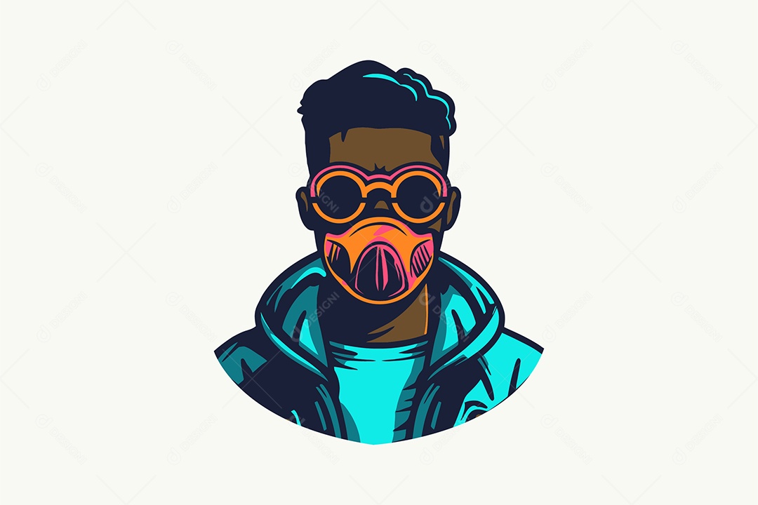 Homem de Máscara Personagem Ilustração Vetor EPS + AI