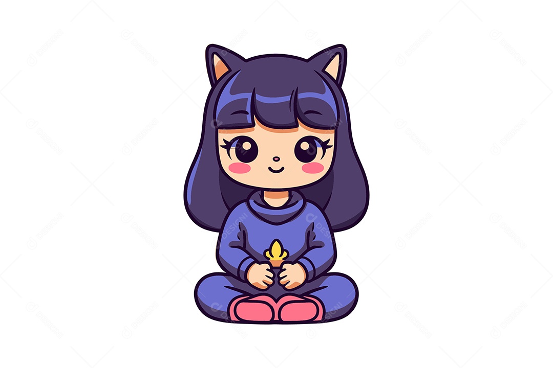 Garota Personagem Ilustração Vetor EPS + AI