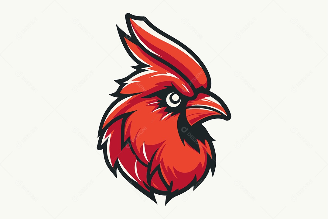 Galo Mascote Ilustração Vetor EPS + AI